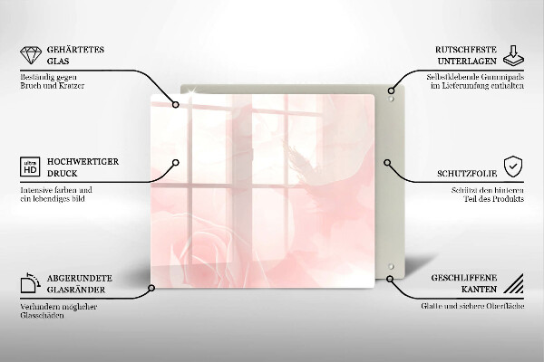 Osłona ściany przy kuchence gazowej Tło pastelowe róże