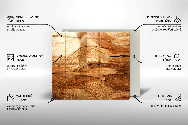 Płyta ochronna na kuchenkę Drewniana tekstura deski