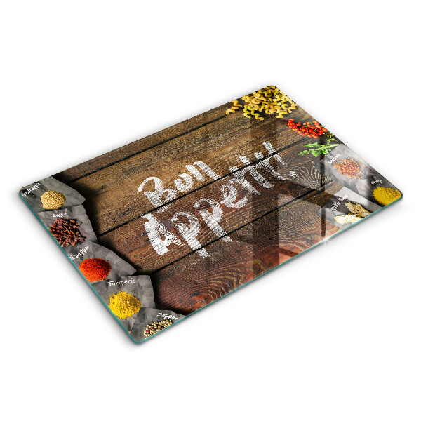 Osłona na płytę indukcyjną Deski napis Bon Appetit