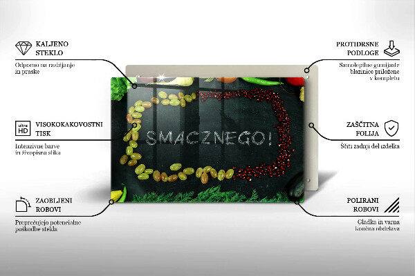 Płyta ochronna na indukcję Napis Smacznego!