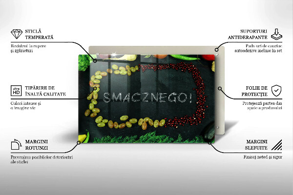 Płyta ochronna na indukcję Napis Smacznego!