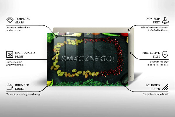 Płyta ochronna na indukcję Napis Smacznego!