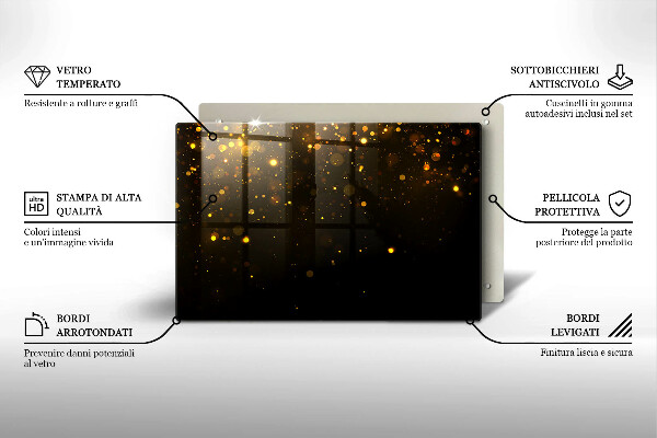 Osłona na płytę indukcyjną Złoty brokat