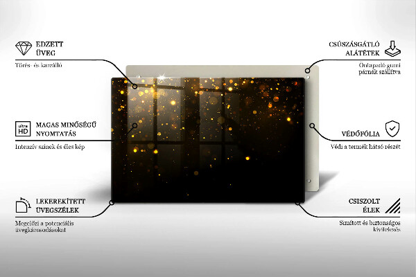 Osłona na płytę indukcyjną Złoty brokat