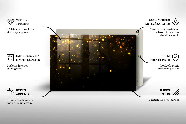 Osłona na płytę indukcyjną Złoty brokat