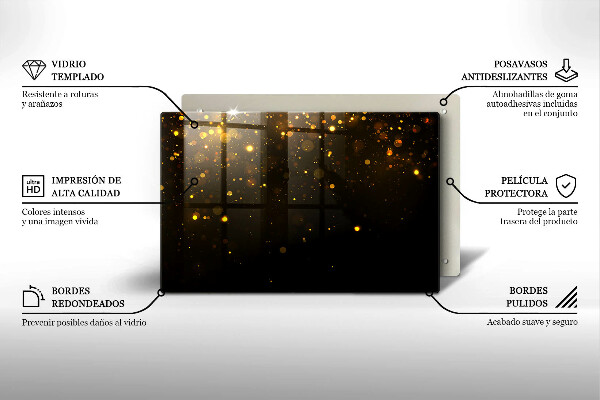Osłona na płytę indukcyjną Złoty brokat
