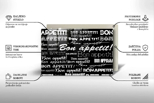 Osłona na płytę indukcyjną Kuchnia napisy Bon appetit