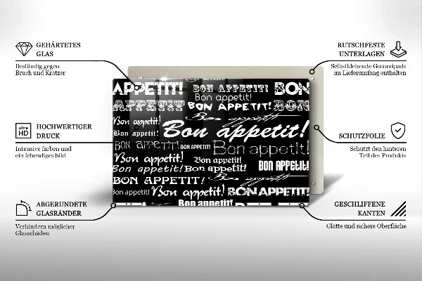 Osłona na płytę indukcyjną Kuchnia napisy Bon appetit