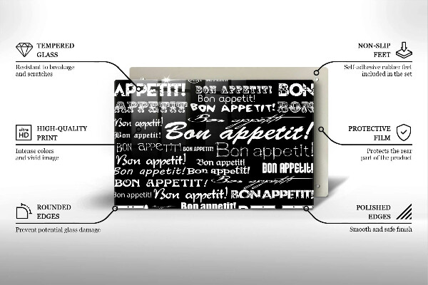 Osłona na płytę indukcyjną Kuchnia napisy Bon appetit