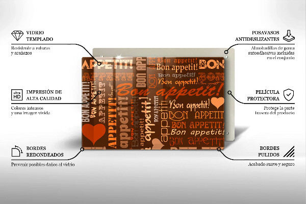 Osłona na płytę indukcyjną Napisy Bon appetit