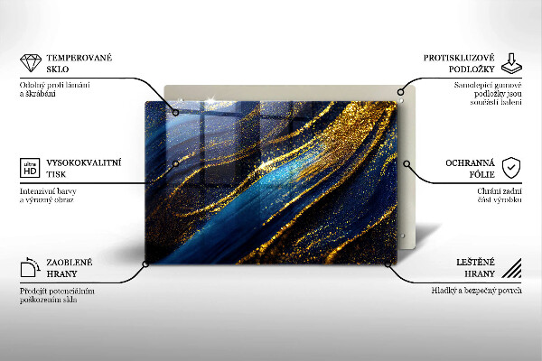 Osłona płyty indukcyjnej Granatowa abstrakcja