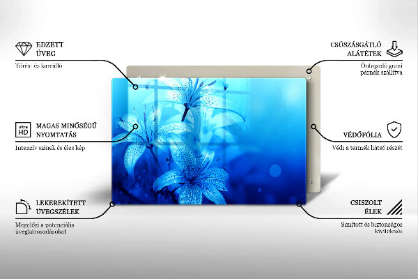 Osłona płyty indukcyjnej Błękitne kwiaty