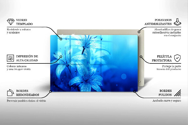 Osłona płyty indukcyjnej Błękitne kwiaty