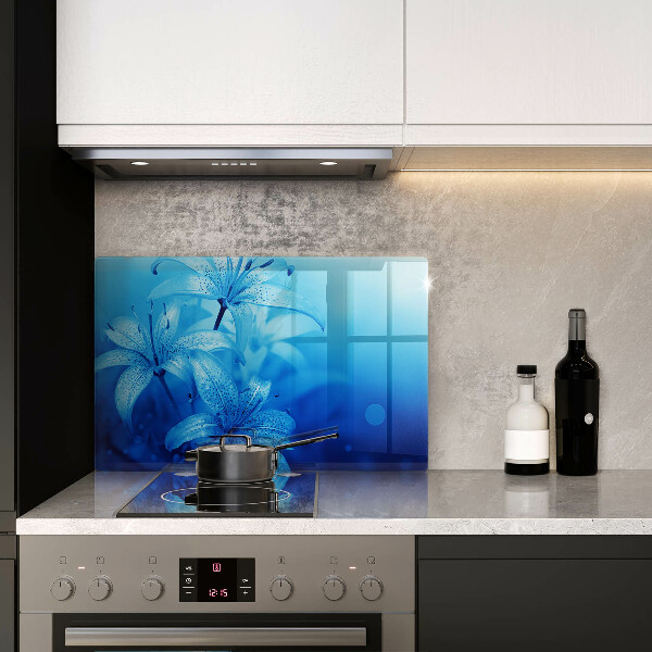Osłona płyty indukcyjnej Błękitne kwiaty