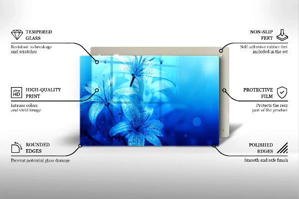 Osłona płyty indukcyjnej Błękitne kwiaty