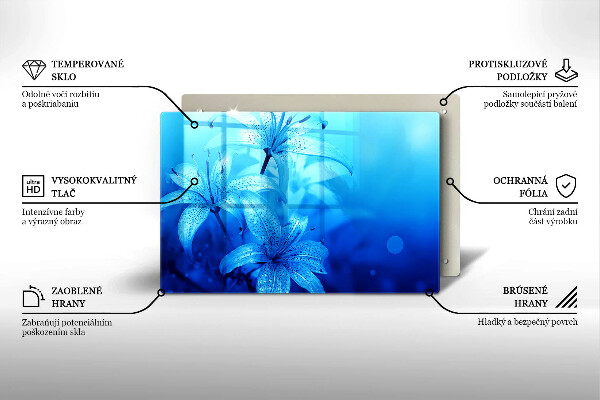 Osłona płyty indukcyjnej Błękitne kwiaty