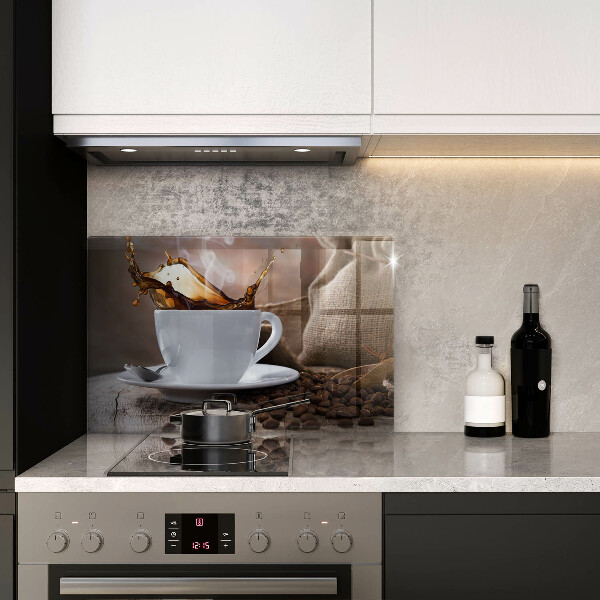 Osłona na płytę indukcyjną Filiżanka i ziarna kawy