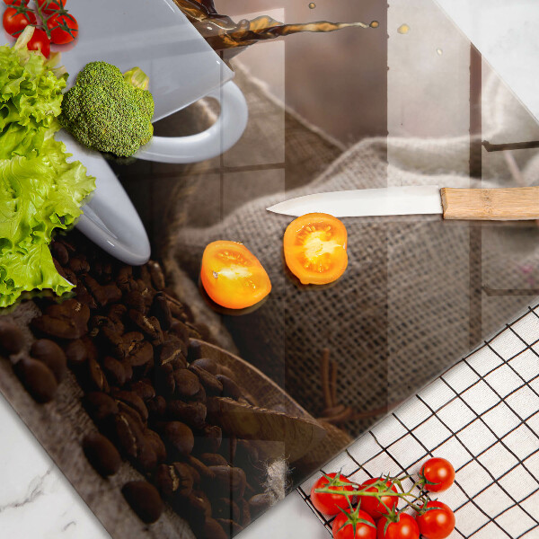 Osłona na płytę indukcyjną Filiżanka i ziarna kawy