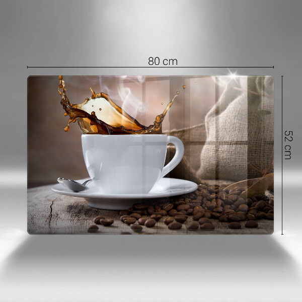 Osłona na płytę indukcyjną Filiżanka i ziarna kawy