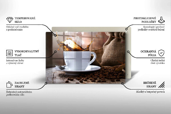 Osłona na płytę indukcyjną Filiżanka i ziarna kawy