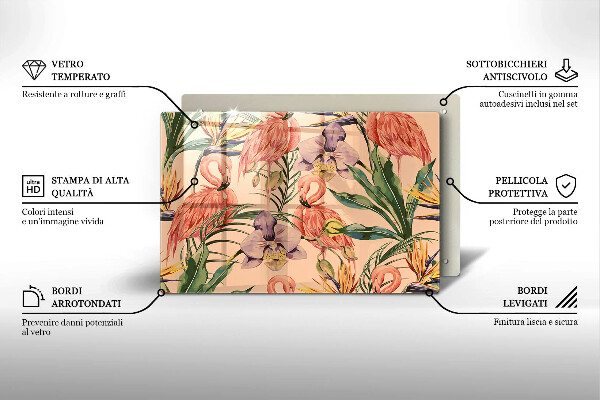 Osłona na płytę indukcyjną Ilustracja flamingi