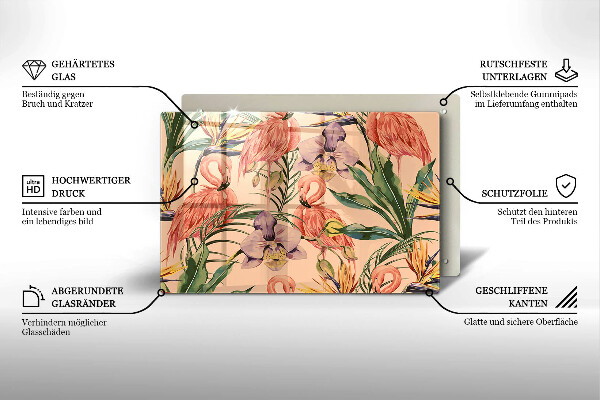 Osłona na płytę indukcyjną Ilustracja flamingi
