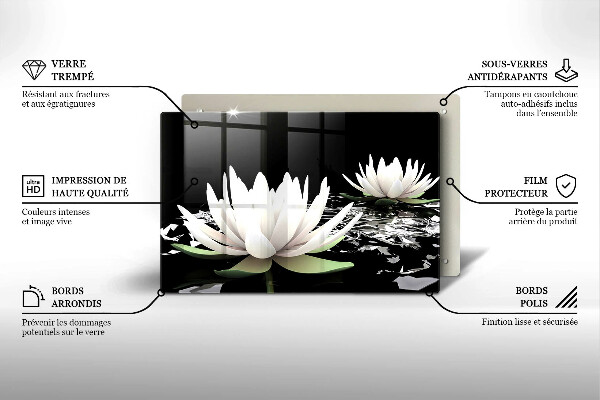 Osłona na płytę indukcyjną Białe lilie na wodzie