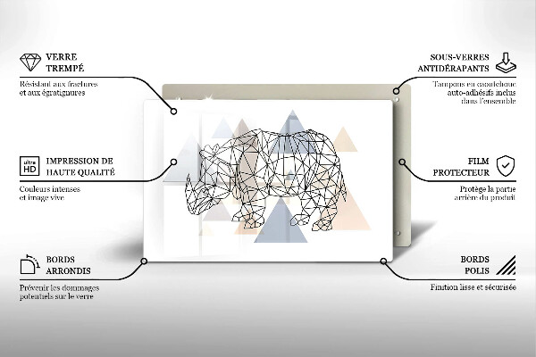 Osłona na płytę indukcyjną Line-art nosorożec