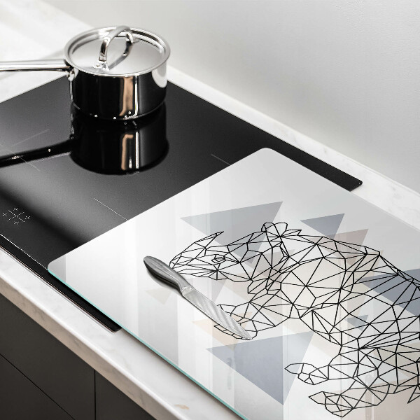 Osłona na płytę indukcyjną Line-art nosorożec