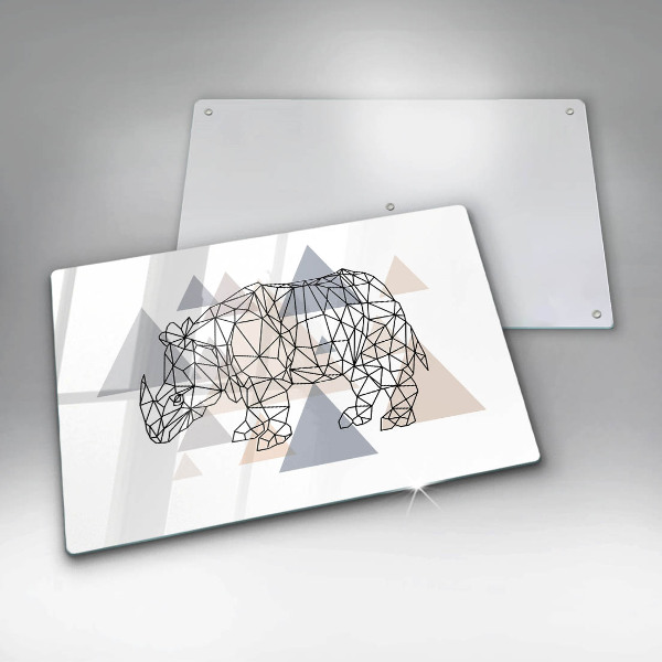 Osłona na płytę indukcyjną Line-art nosorożec