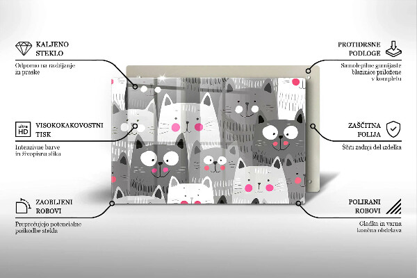 Osłona na płytę indukcyjną Ilustracja koty