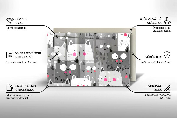 Osłona na płytę indukcyjną Ilustracja koty