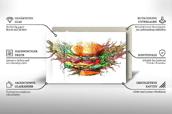 Osłona na płytę indukcyjną Rysunek hamburger