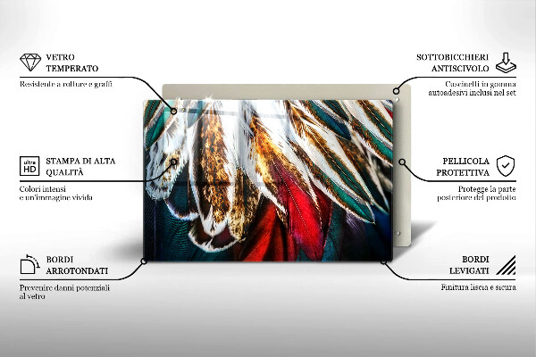 Osłona na płytę indukcyjną Boho pióra ptaka