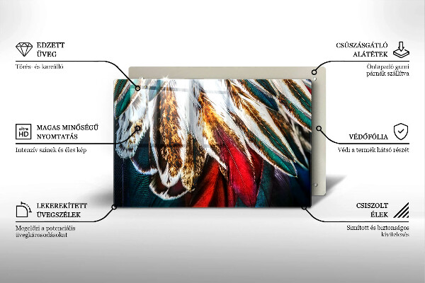 Osłona na płytę indukcyjną Boho pióra ptaka