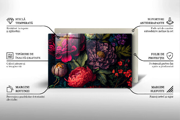 Osłona na płytę indukcyjną Piękne kwiaty