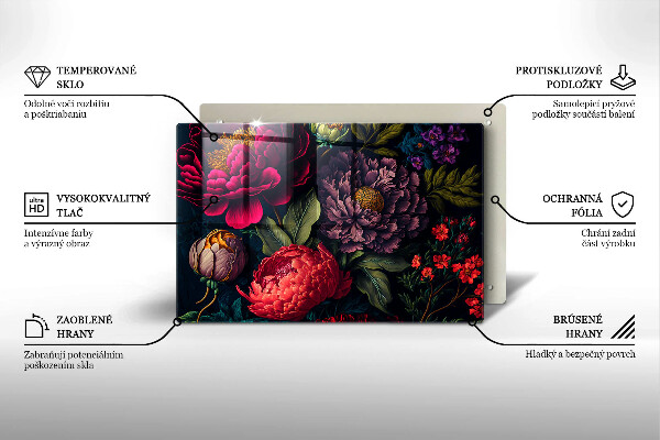 Osłona na płytę indukcyjną Piękne kwiaty