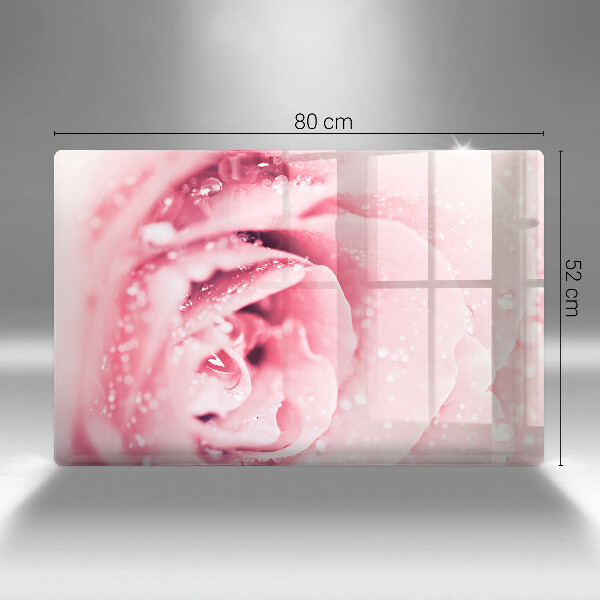 Osłona na płytę indukcyjną Krople rosy i kwiat róży