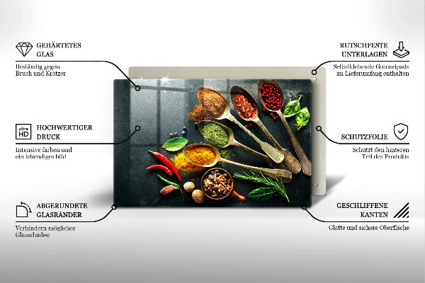 Osłona na ścianę do kuchni Kuchenne łyżki przyprawy