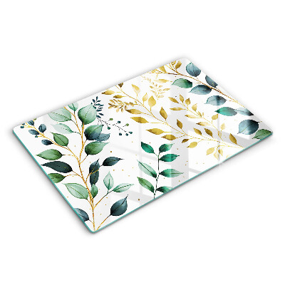 Osłona na płytę indukcyjną Zielone i złote liście