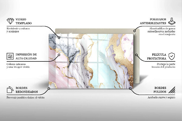 Osłona na płytę indukcyjną Pastelowy marmur