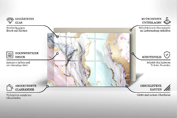Osłona na płytę indukcyjną Pastelowy marmur