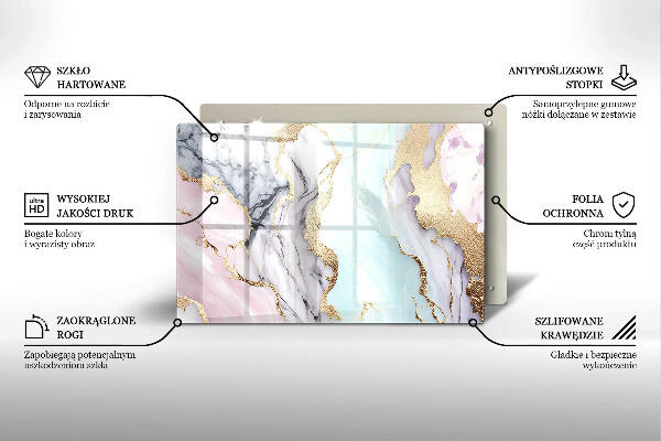 Osłona na płytę indukcyjną Pastelowy marmur