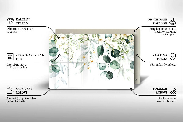 Osłona na płytę indukcyjną Akwarelowe rośliny