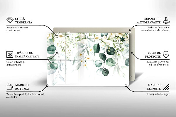 Osłona na płytę indukcyjną Akwarelowe rośliny