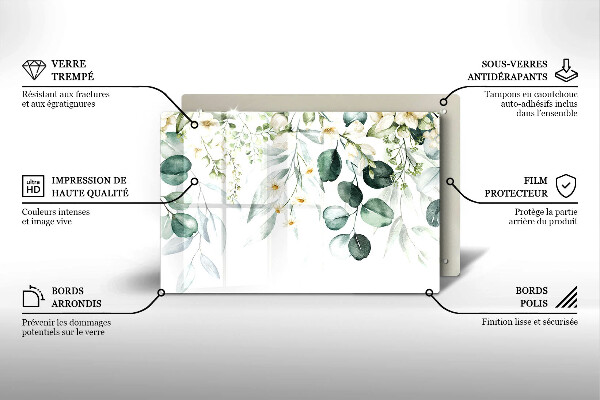 Osłona na płytę indukcyjną Akwarelowe rośliny