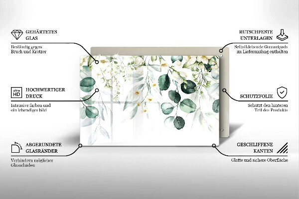 Osłona na płytę indukcyjną Akwarelowe rośliny