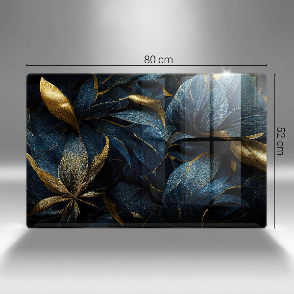 Osłona na płytę indukcyjną Ozdobne liście ze złotem