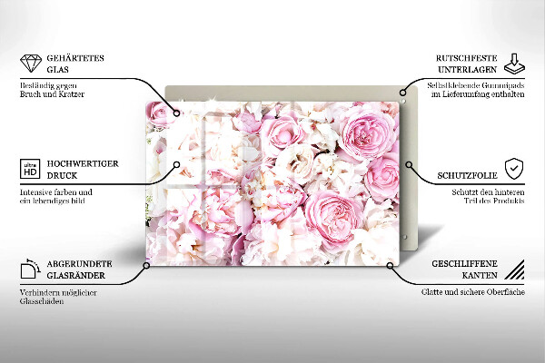 Osłona na płytę indukcyjną Bukiet piwonii