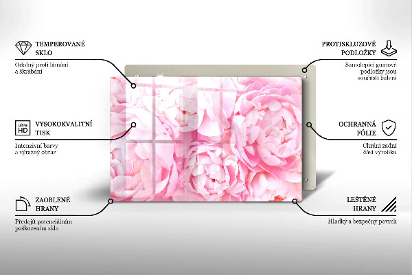 Osłona na płytę indukcyjną Delikatne piwonie